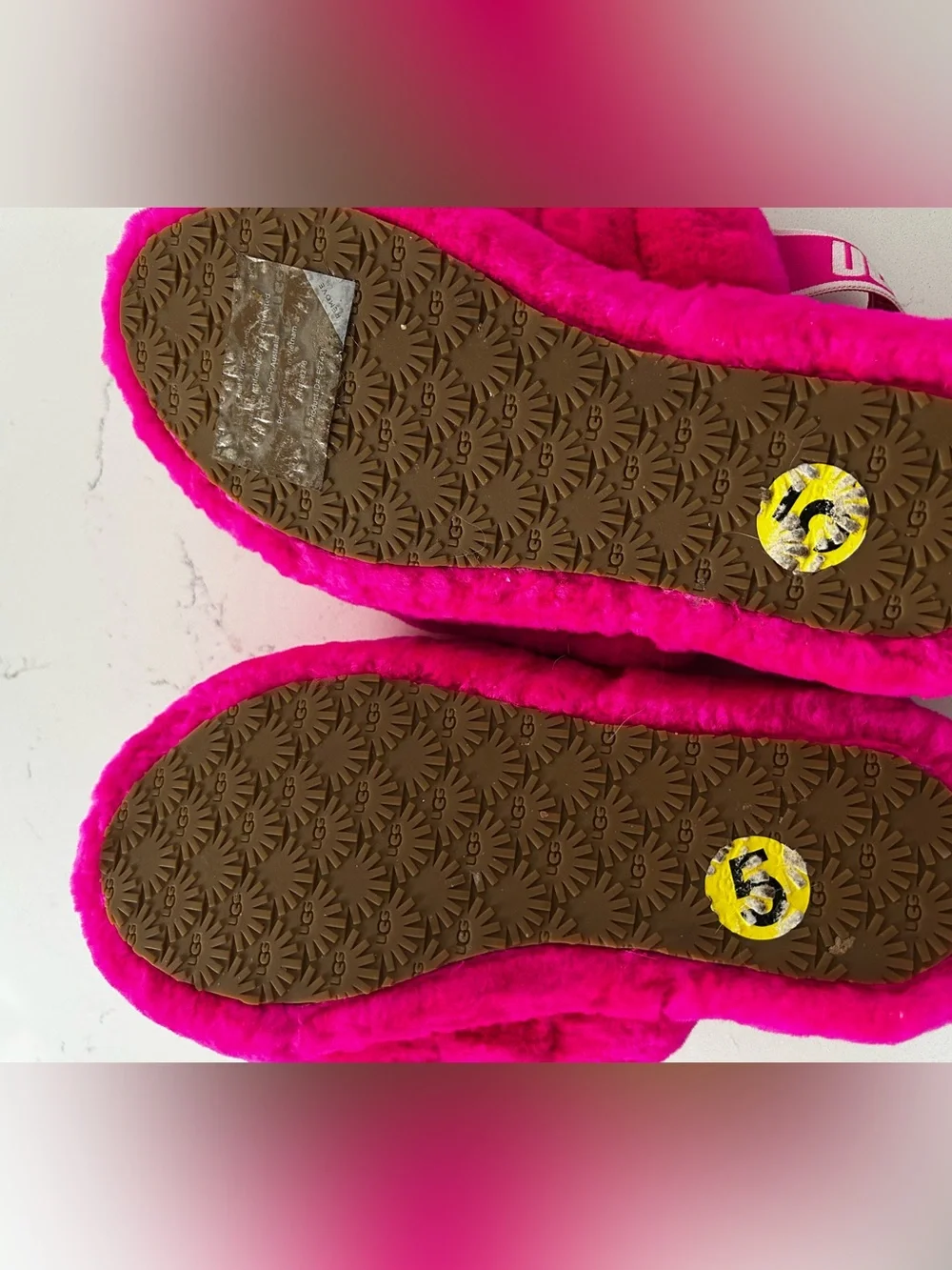 Ugg slippers pink slingback size 5 big kids (fits woman’s 8 )
